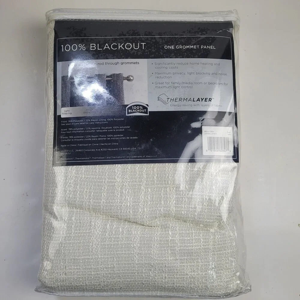 NEW Eclipse Blackout 50 x 108 One Grommet curtain panel 'White' #CT20